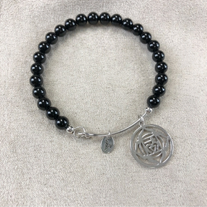 CHRYSALIS Root chakra black agate gemstone bracelet